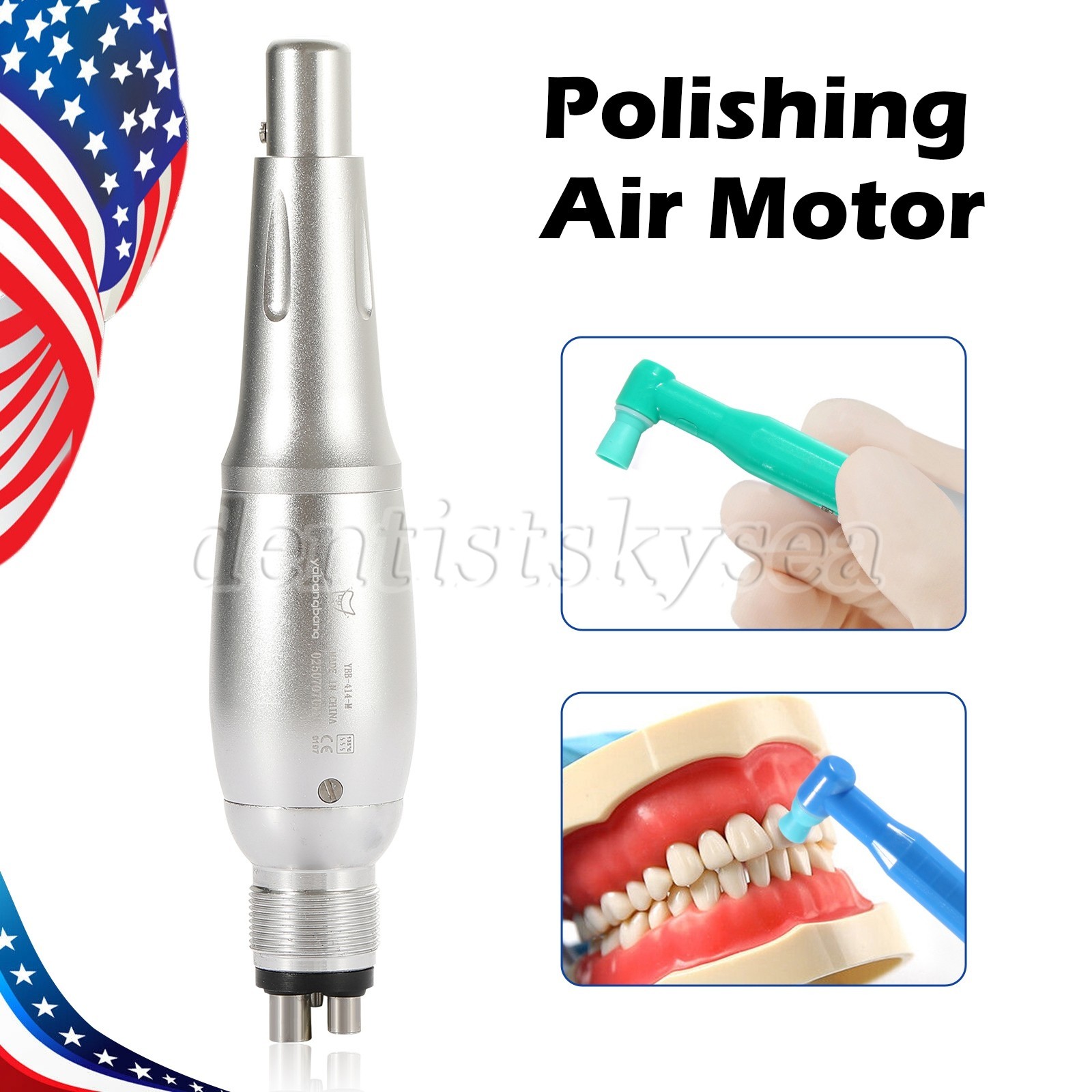 Dental 4:1 Hygiene Prophy Handpiece 360° Swivel Straight Cone Air Motor 4Holes