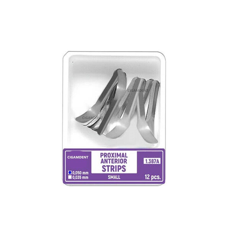 12Pcs Dental Anterior Matrix Bands Proximal Strips Sectional Contoured Matrices