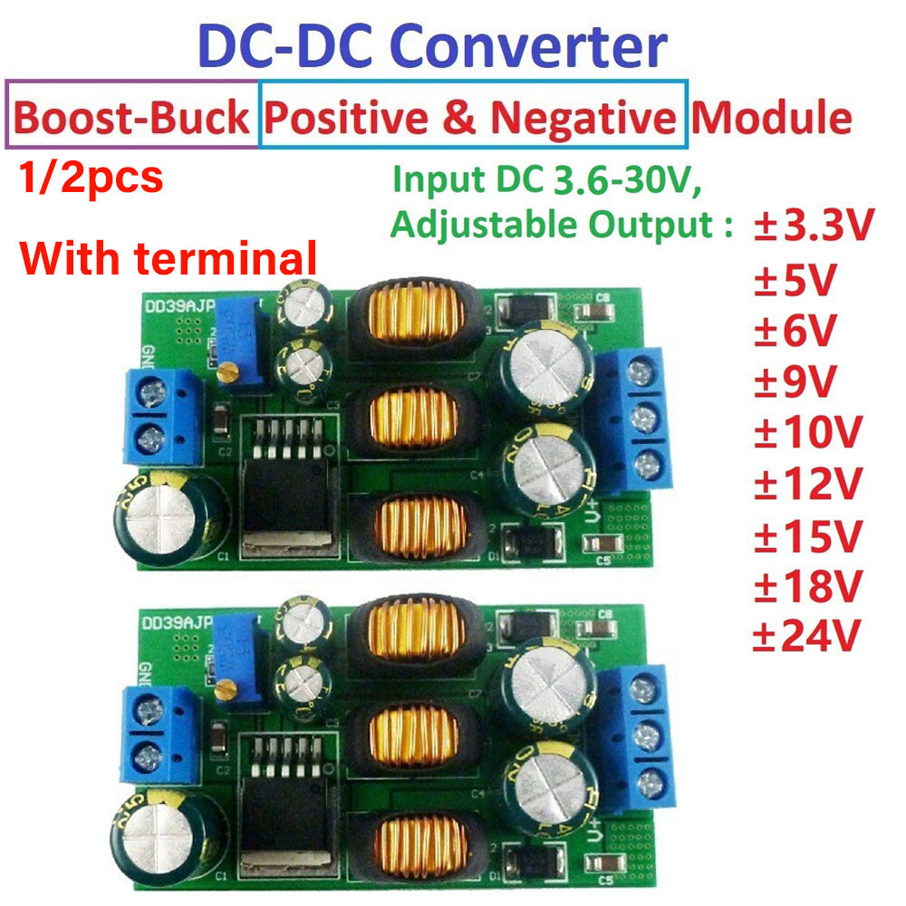 1/2*Positive&Negative Dual DC-DC Boost-Buck Converter +-5V 6V 9V 10V 12V 15V 24V