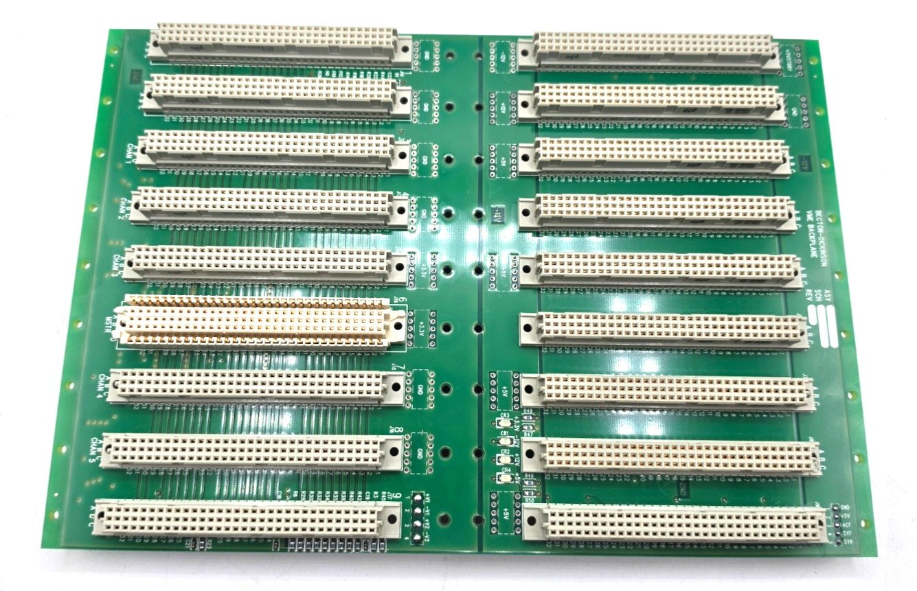 BECTON-DICKINSON VME BACKPLANE FAB 331112 REV B 33101-B 331121-B LSR ii FLow