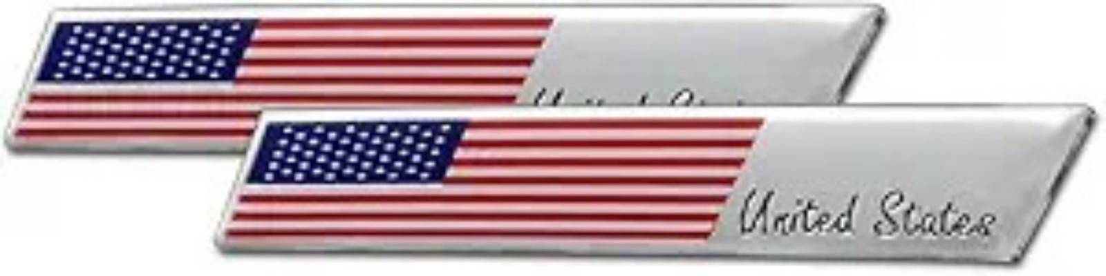 3.8″ x 0.6″ Patriotic Stars and Stripes 3D Aluminum Alloy Decal, 2 Color: Red4