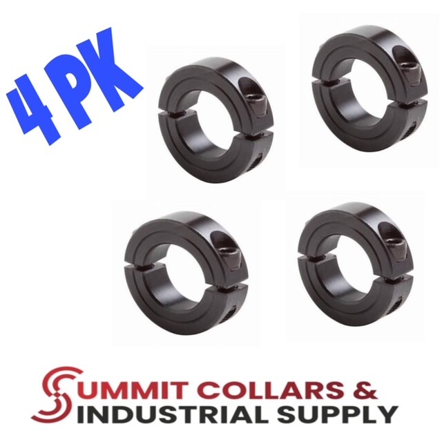 1-1/4″ Bore DOUBLE SPLIT STEEL (4 PCS) CLAMPING SHAFT COLLAR BLACK OXIDE.