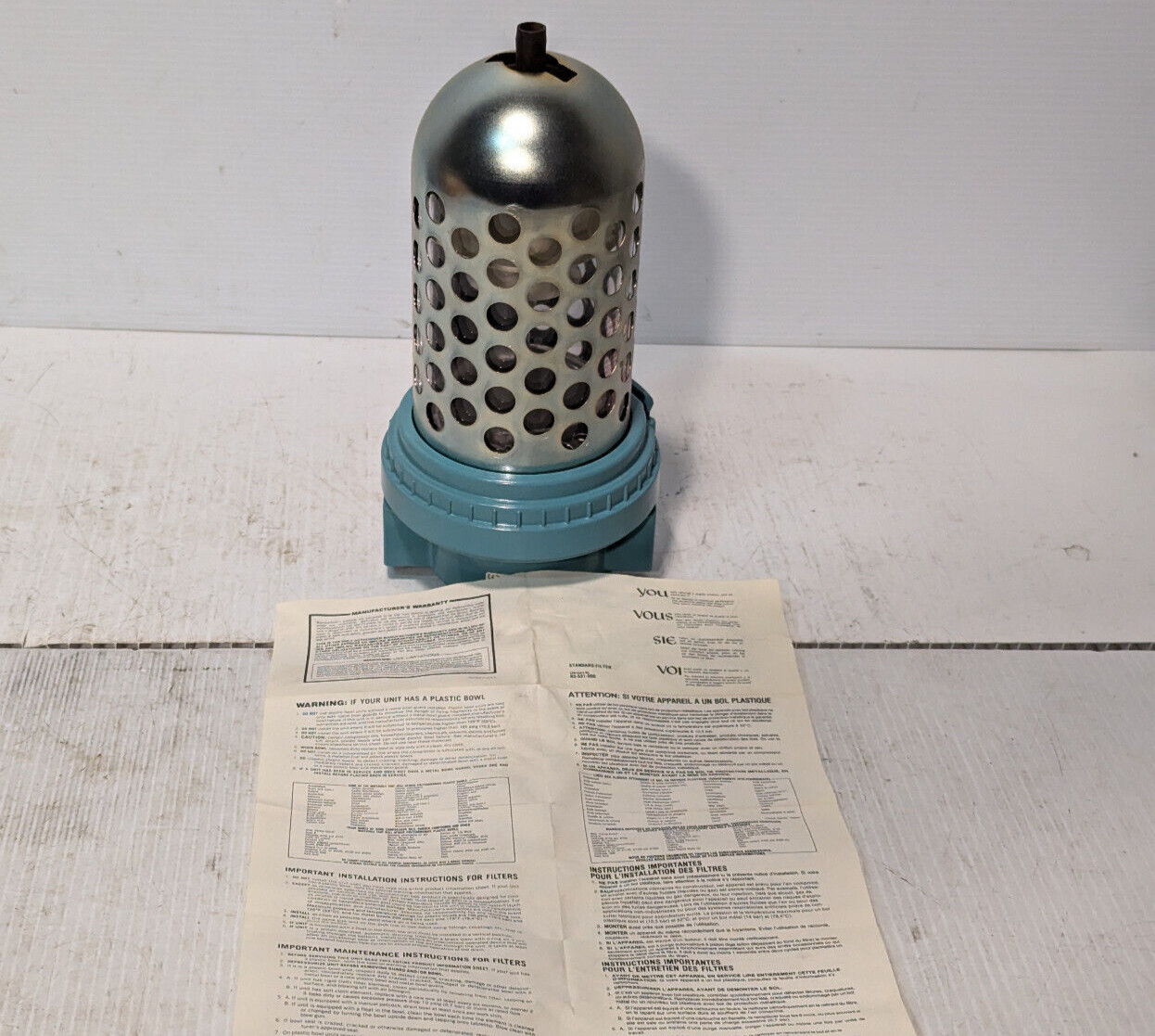 Wilkerson F30-08-000 L93 Pneumatic Filter, In Box, Manual incl.