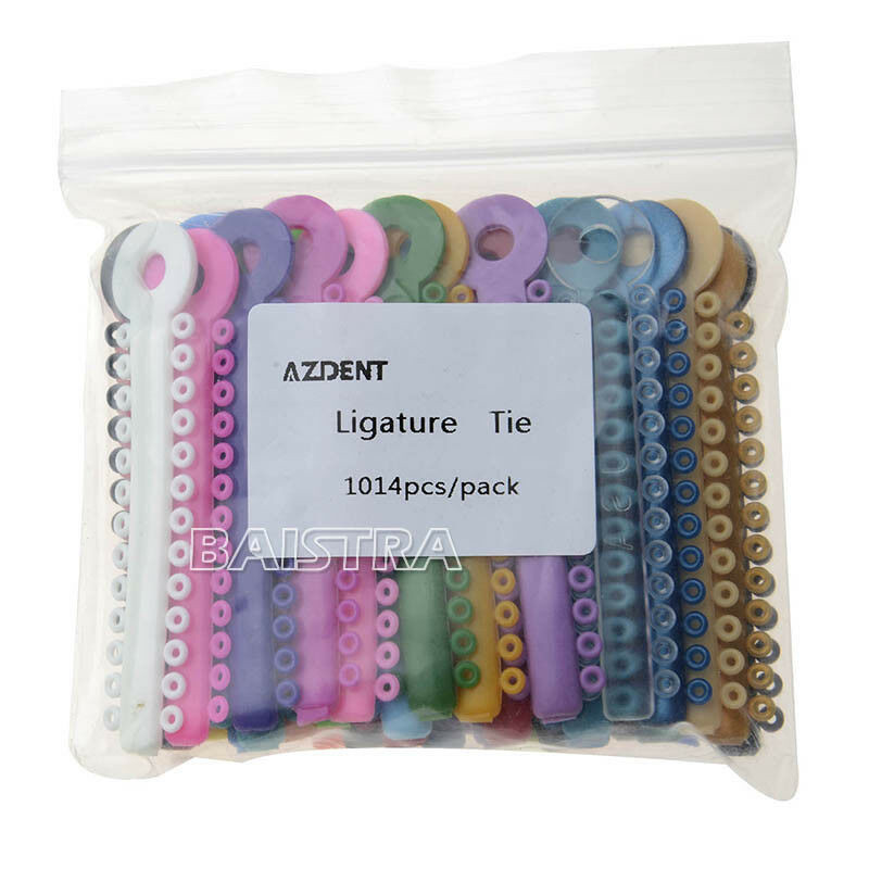 1014Pcs AZDENT Dental Orthodontic Elastic Ligature Ties Clear/Mix colors