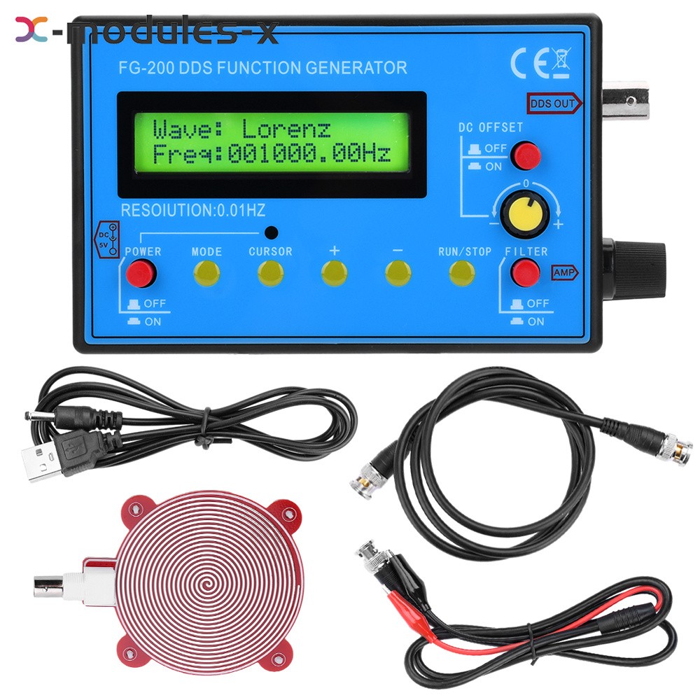 FG-200 0.01Hz-500KHz DDS Function Signal Generator Frequency Signal Counter KIT.