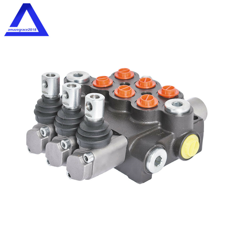 3 Spool Hydraulic Control Valve Double Acting 13 GPM 3600 PSI SAE Ports