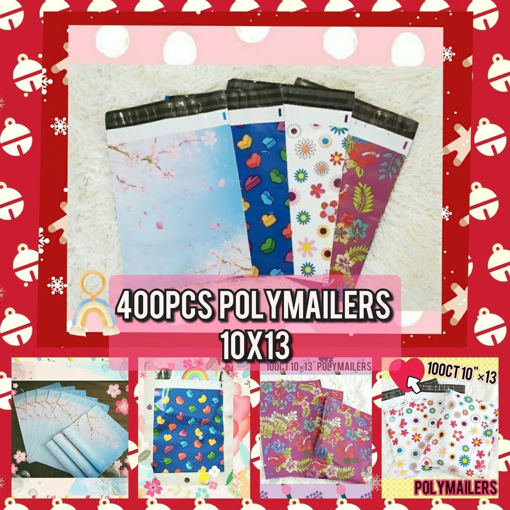 400 pcs Variety Designer Poly Mailer Plastic Envelopes Shipping Bags 10×13