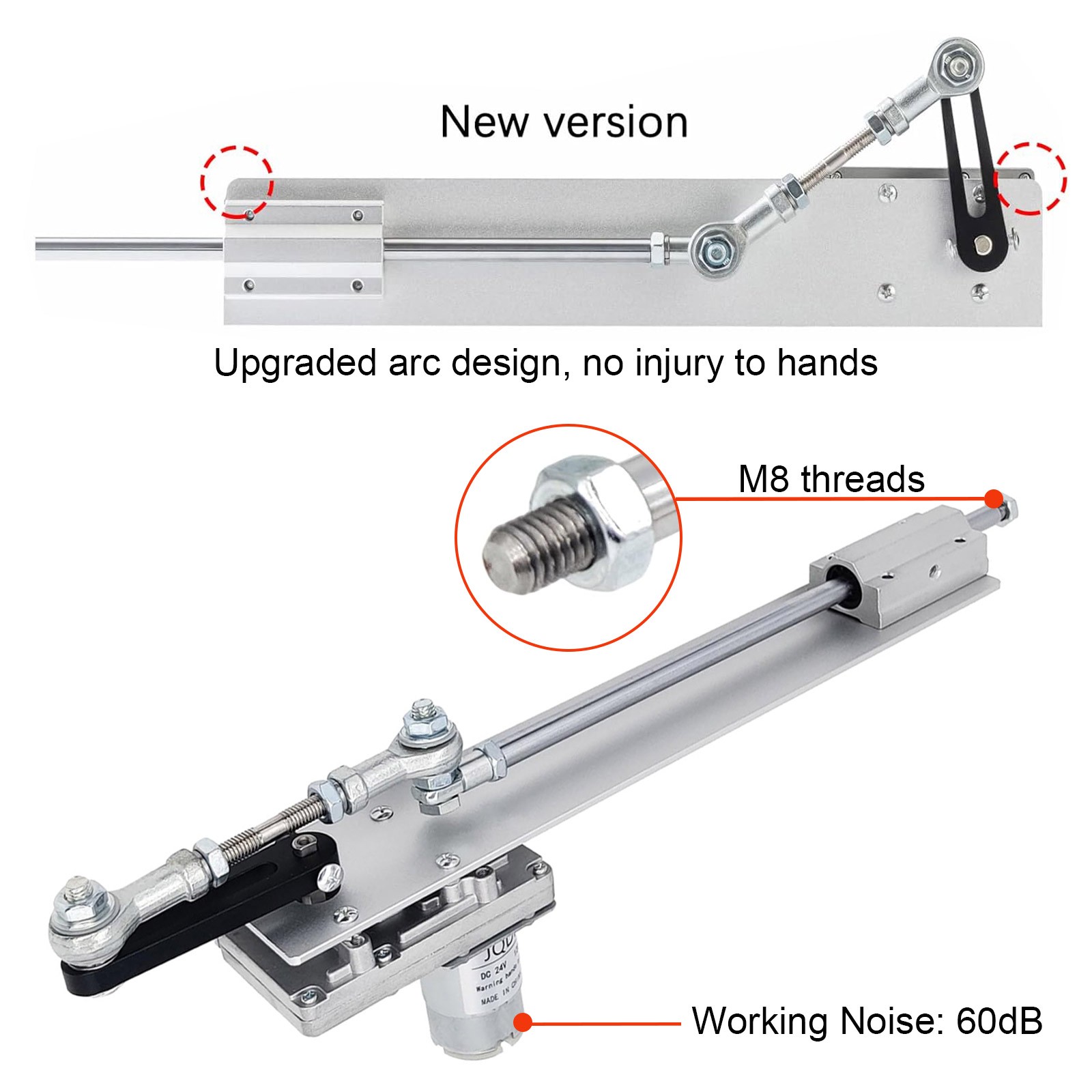 Reciprocating Motor Linear Actuator 24V 30~150mm Variable Speed 120rpm Fast DIY