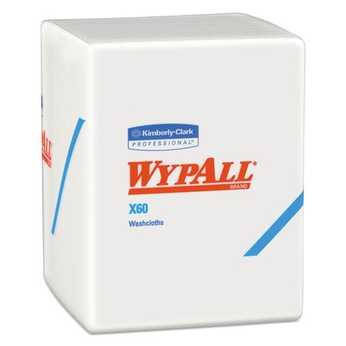 WypAll General Clean X60 Cloths, 1/4 Fold, 12.5 x 10, White, 70/Pack, 8 Packs/CT