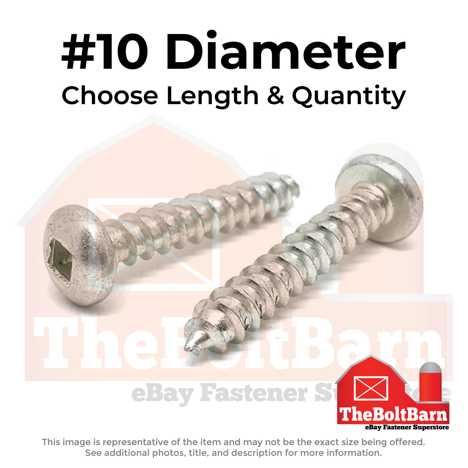 #10 Stainless Square Pan Head Self Tapping Screws (Choose Length & Qty)