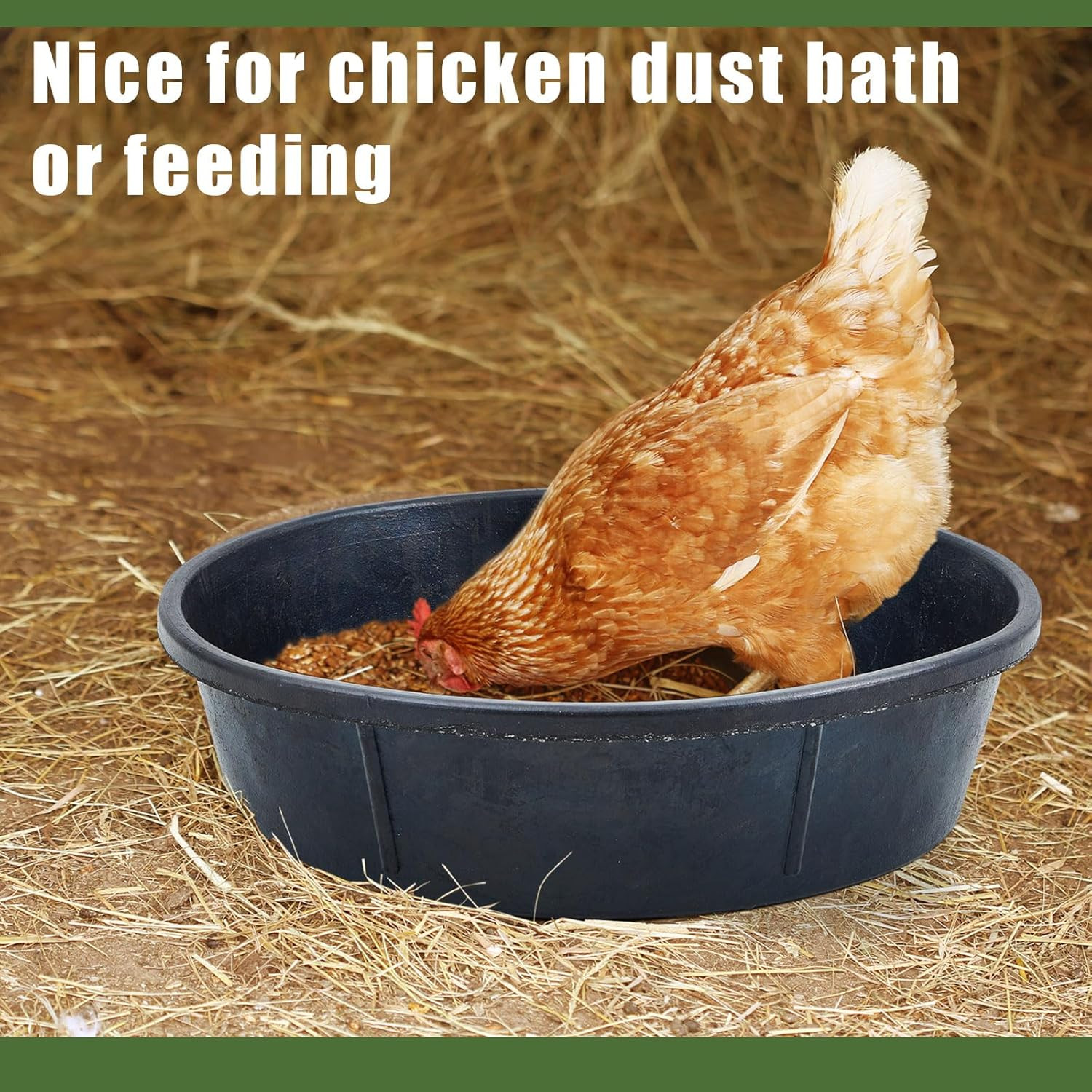 5 Pcs Rubber Feed Pan 12 Quart/ 3 Gallon Utility Horse Feed Bucket Rubber Bowl C