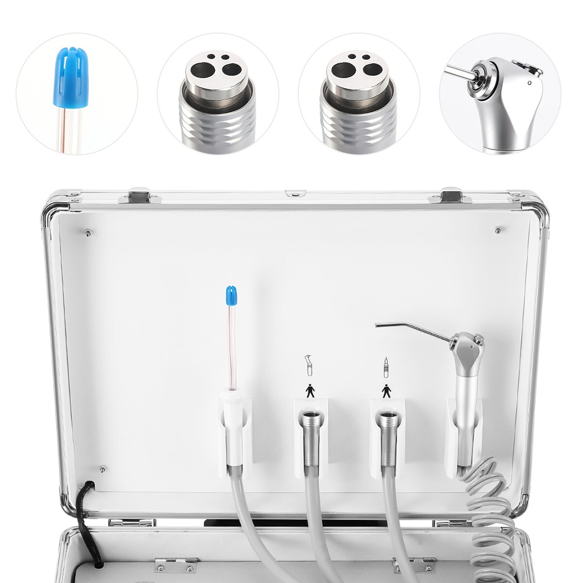 BD-402A Dental Lab Mobile Unit +Suction +Air Compressor with Wheels 4Holes