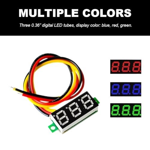 5 PCS Mini Digital Voltage Meter, DC 0~30V Three-Wire Digital Voltmeter Gauge Te
