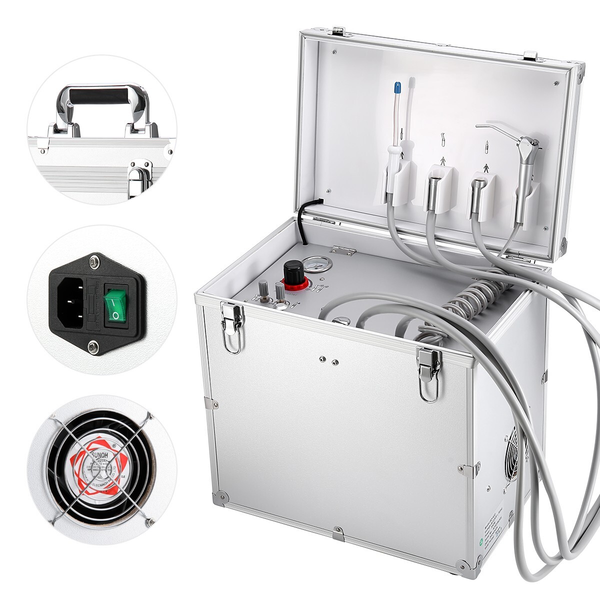 Portable Dental Mobile Delivery Unit System Air Compressor 4 Holes/Implant Motor