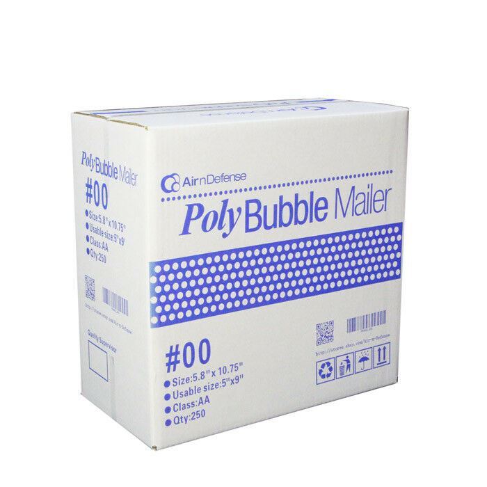 500 #00 5×10 Poly Bubble Padded Envelopes Mailers Shipping Bags AirnDefense