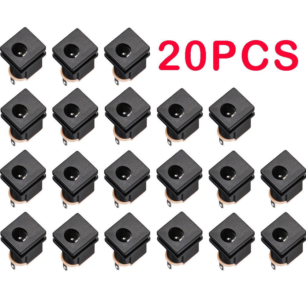 20PCS Power Jack Socket 3 Pin Female Panel Mount Connector 0.5A DC 30V DC-015