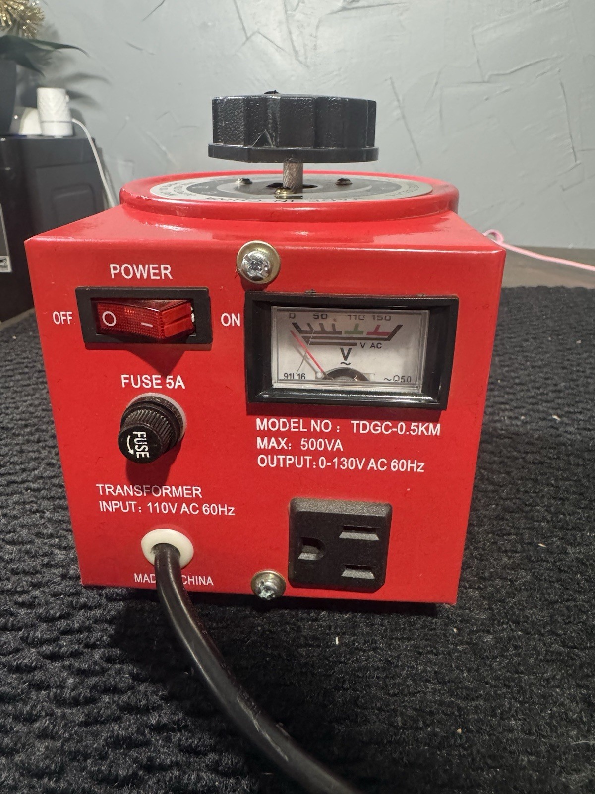 TDGC-0.5KM 500VA Autotransformer Variable Voltage Regulator 0-130V AC 110V 60Hz