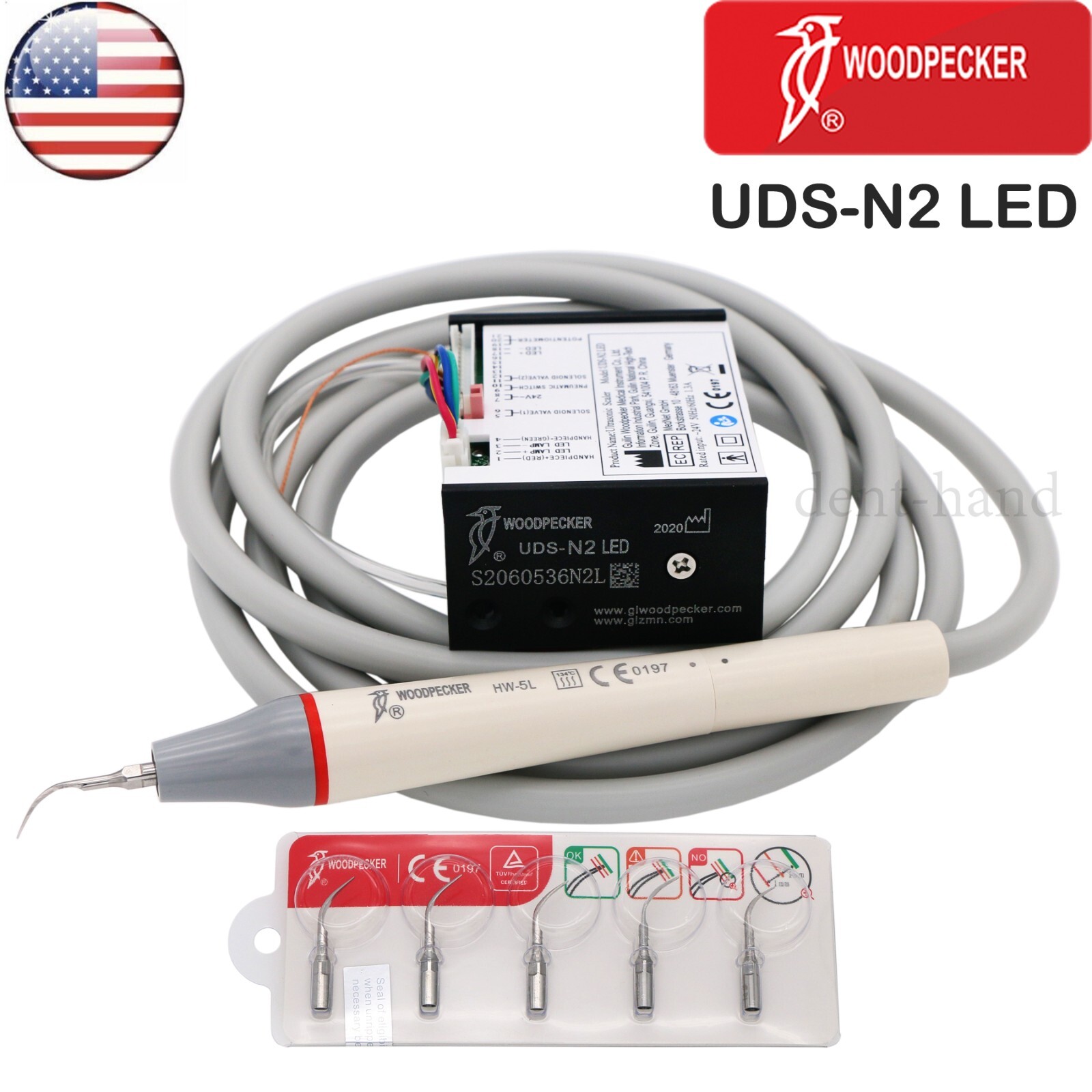 US Woodpecker Dental Ultrasonic Piezo Built in Scaler UDS-N2 LED EMS Original