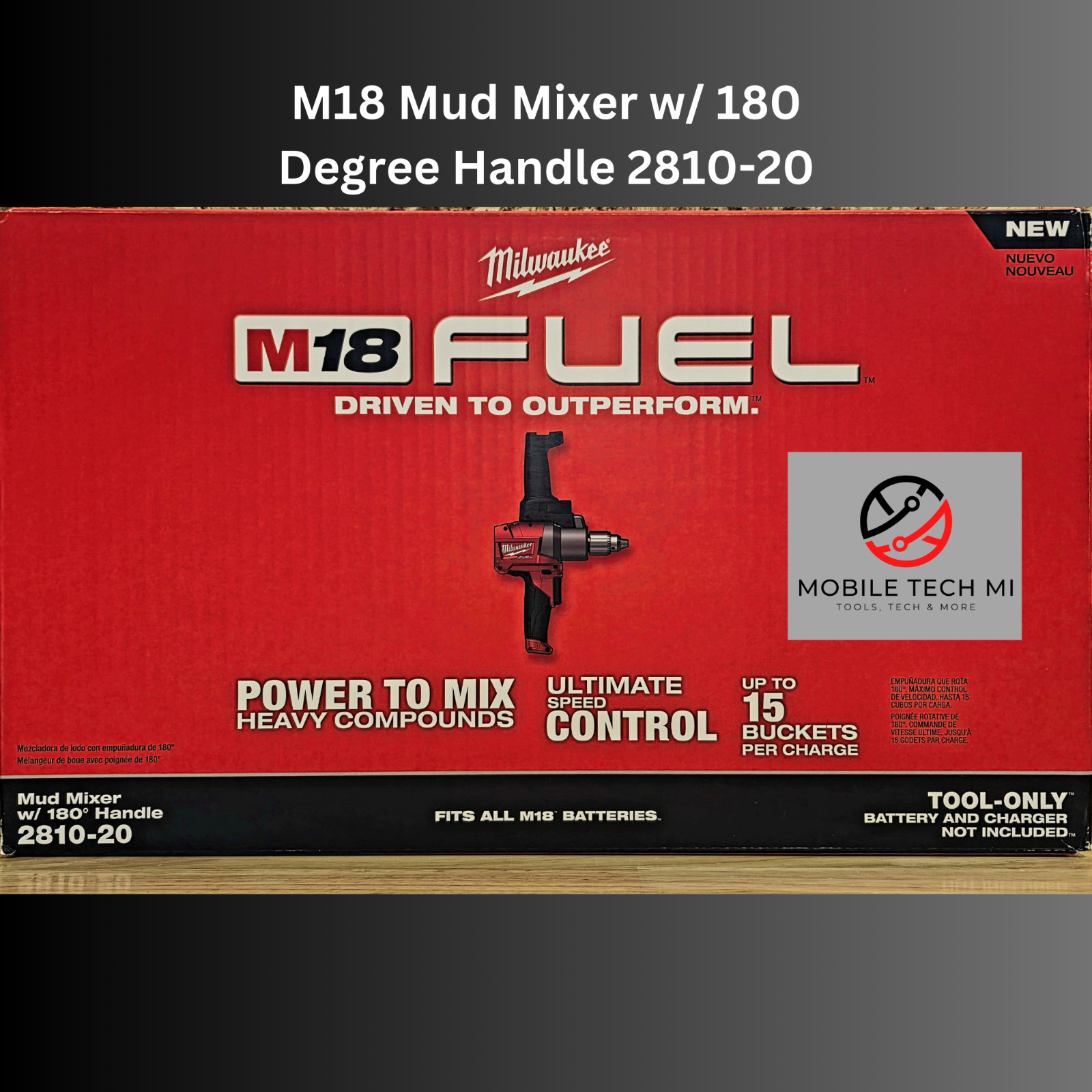 Milwaukee M18 FUEL 2810-20 Mud Mixer with 180° Handle – Brand New – Tool Only