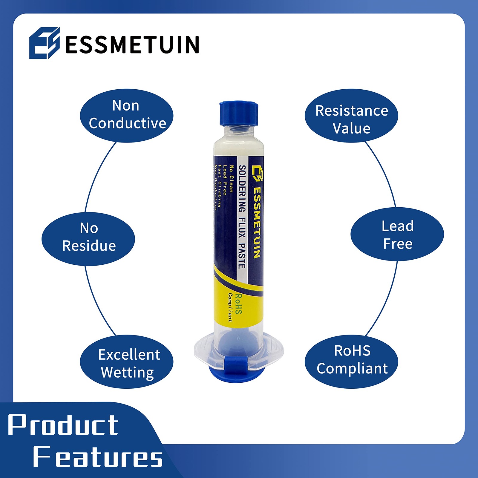 Essmetuin No Clean Soldering Flux Paste, Soldering Flux For Copper Pipe Brazi…