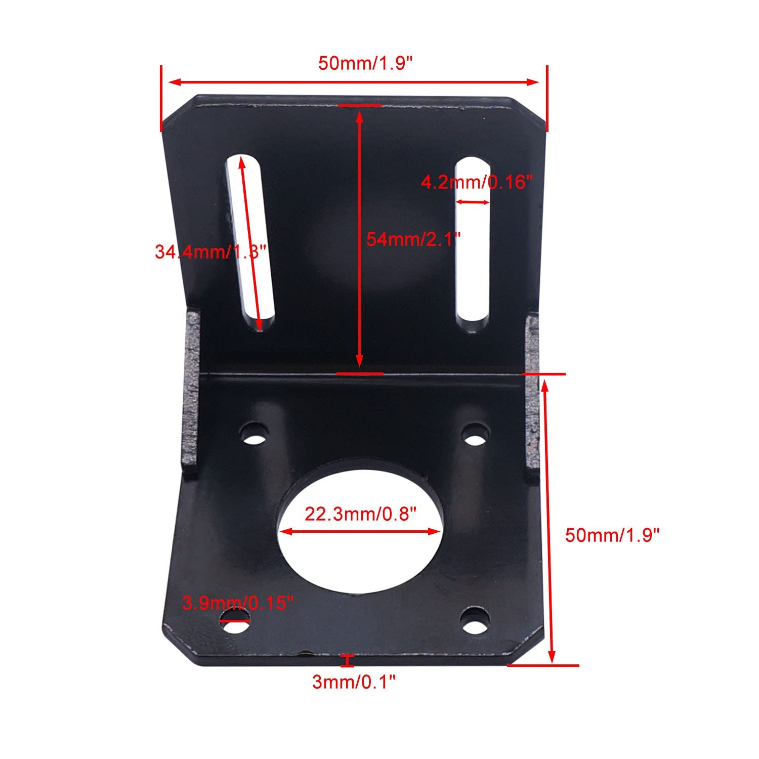 2Pcs NEMA 17 Stepper Motor Mounting Bracket L-Shape Alloy Steel w/ Screws