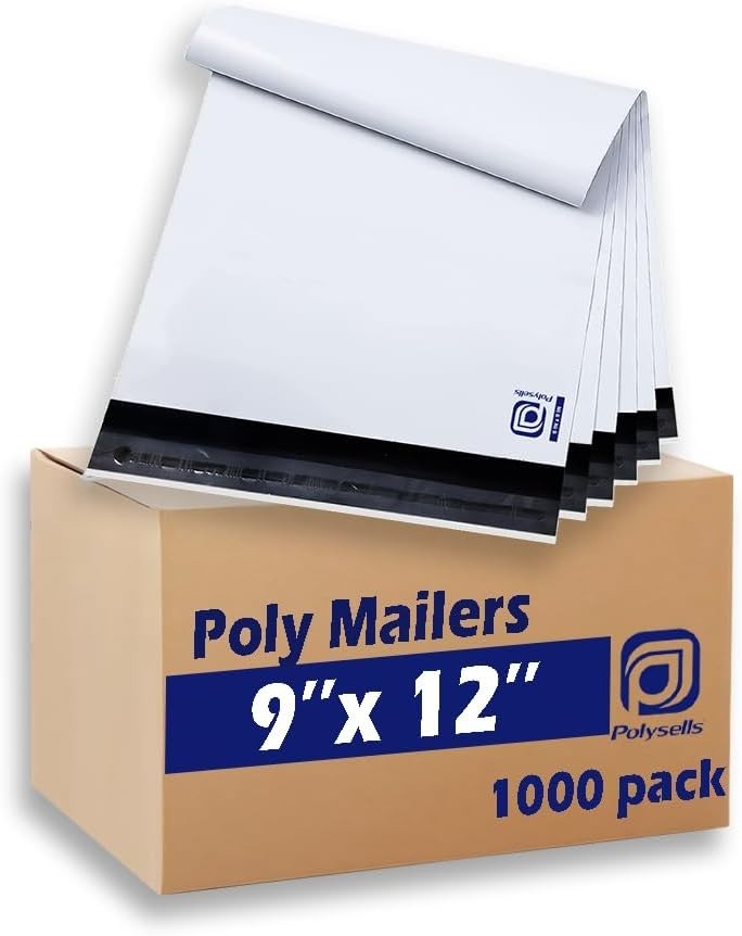 1000 White Poly Mailers 9×12 Inch – Pack of 1000