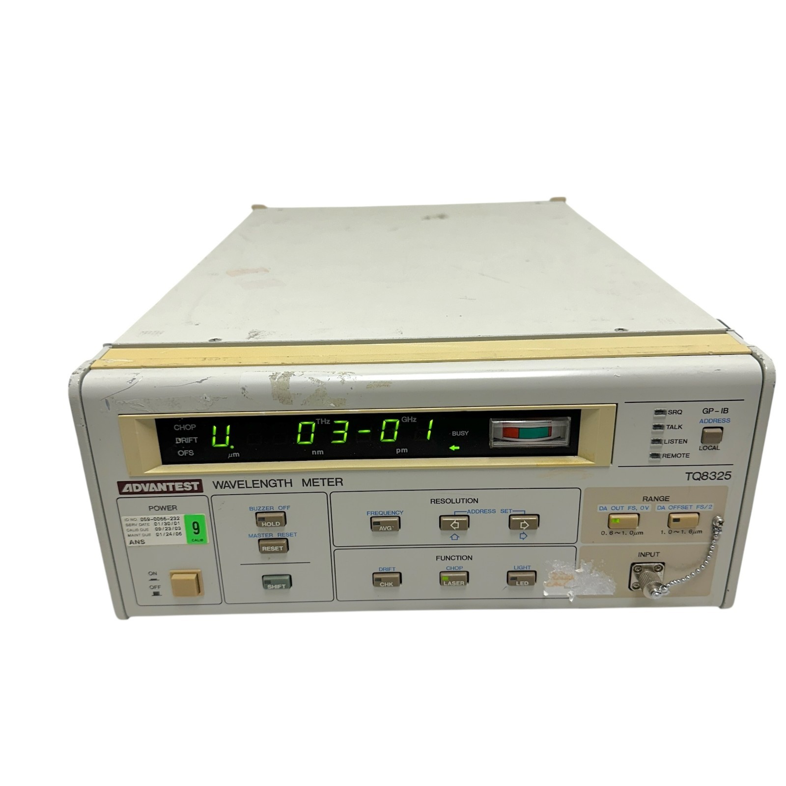 Advantest TQ8325 Wavelength Meter | 0.6µm – 1.6µm | Optical Fiber / Laser Tester