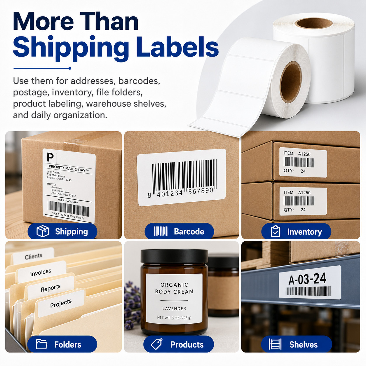 Compatible with Dymo 450 30256 2-5/16″ x 4″(59mm x 101mm) Large Shipping Labels