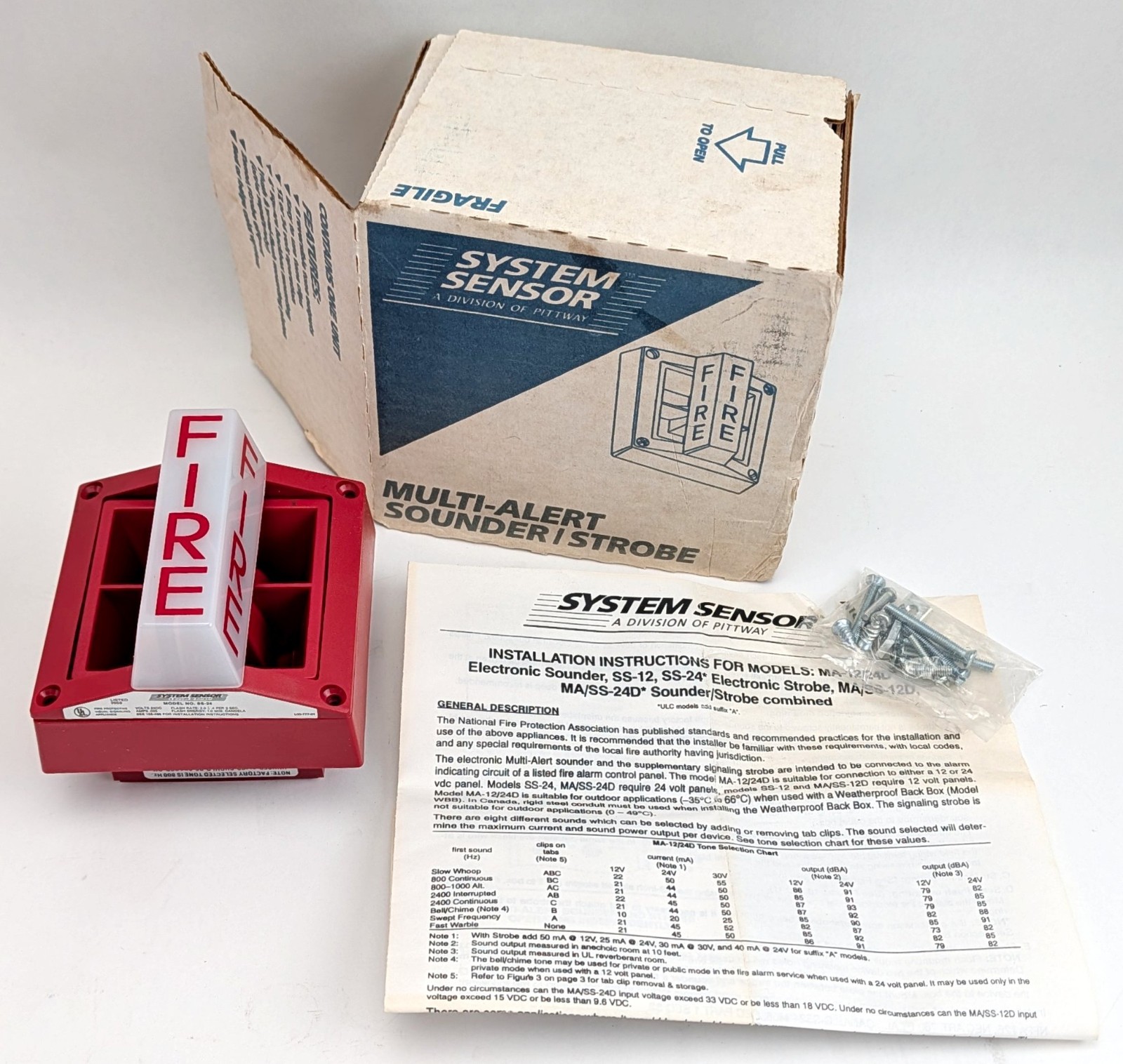 Honeywell System Sensor Multi-Alert MASS24D MA/SS 24V Fire Alarm Sounder Strobe