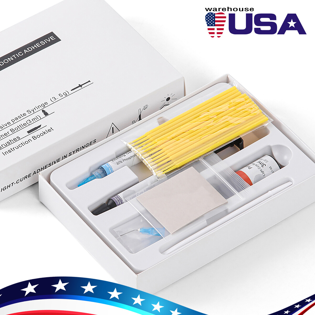 Dental Orthodontic Light Cure Brackets Mini Adhesive Bonding System Kit
