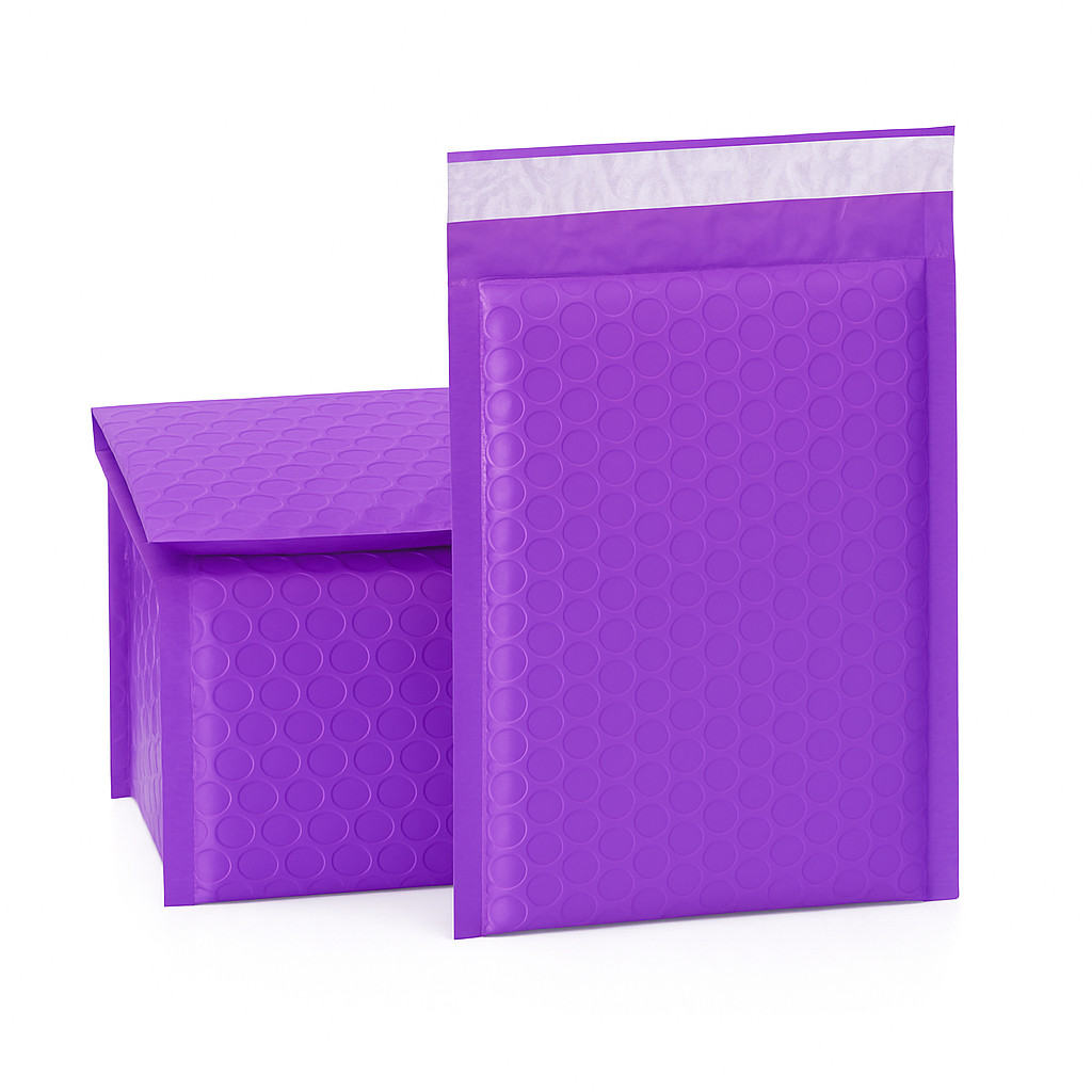 Purple #000 4×8 Poly Bubble Mailers Self Seal Padded Shipping Envelopes