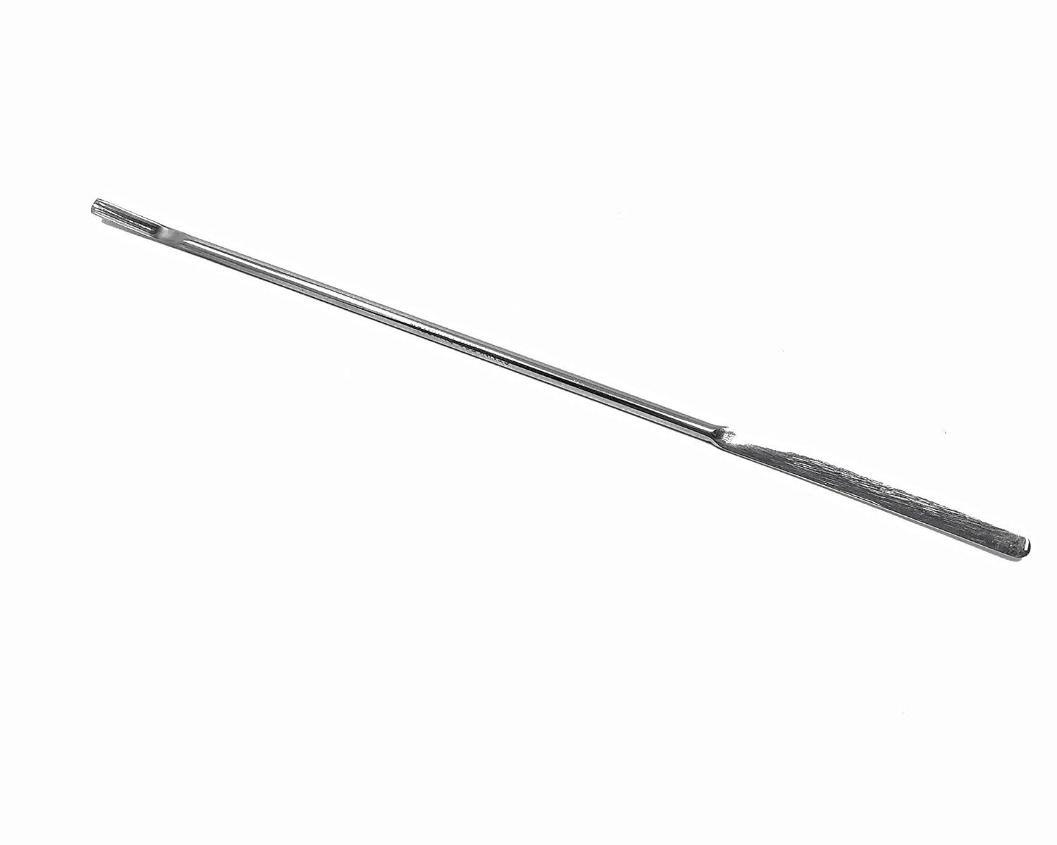 Scientific Labwares Silver Hayman Style Micro Lab Spatula with V-Spoon/Round End