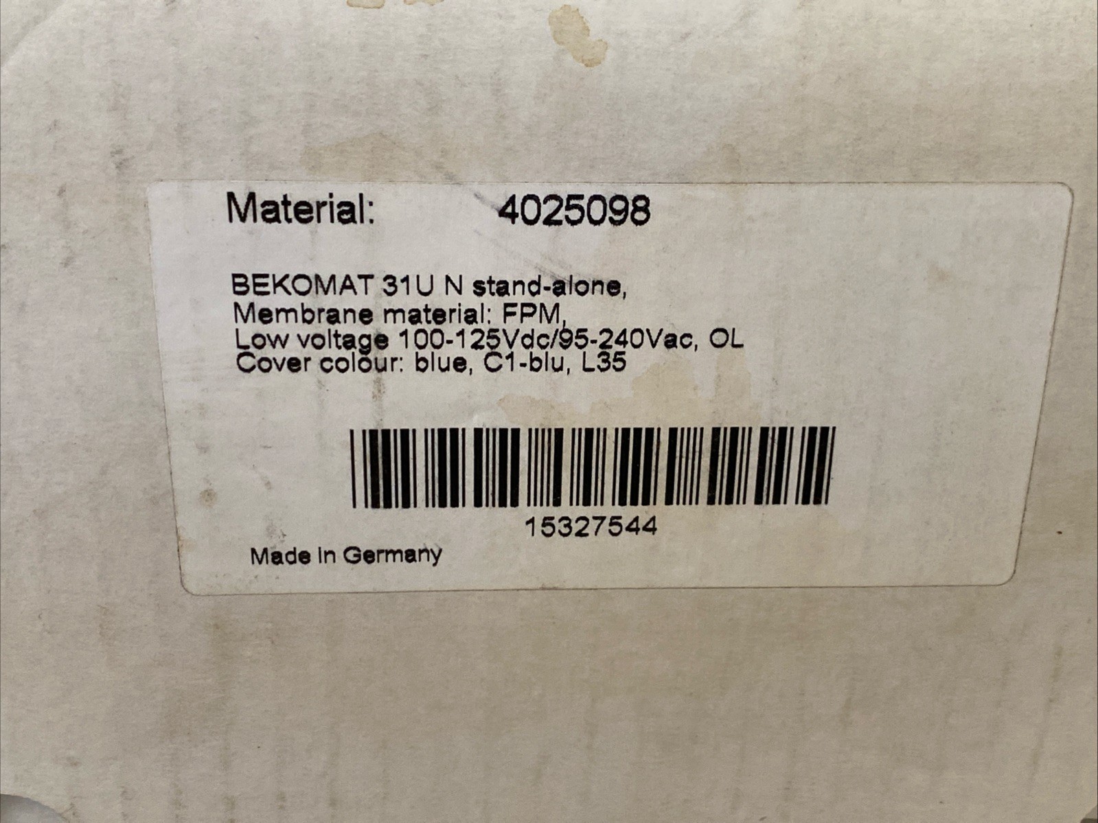 BEKOMAT ELECTRONICALLY LEVEL-CONTROLLED CONDENSATE DRAIN 31U Stand-Alone, NIB.
