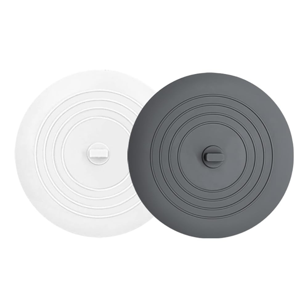 Tub Stopper 2PCS,Bathtub Drain Stopper,6 inches Bathtub White/Grey