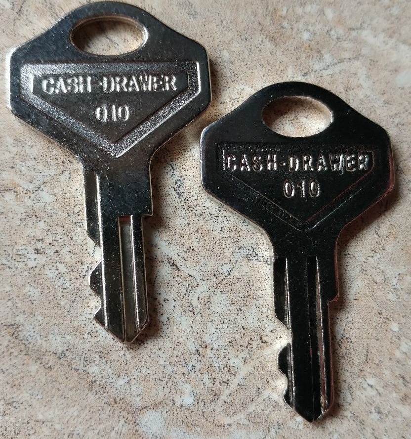 M-S Pair 010 POS Cash Drawer Keys Fits Star NCR Aloha Breadcrumb 010R 010L Locks