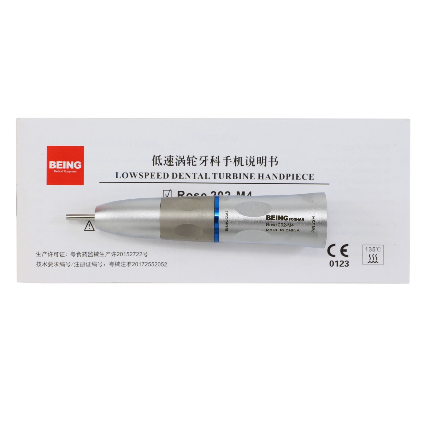 BEING Dental Slow Speed Air Motor Contra Angle Straight Handpiece 4 Hole KAVO