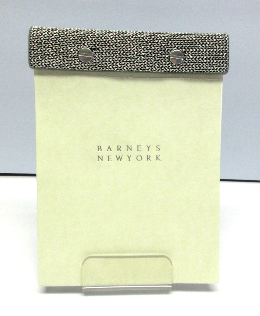 Desk Notepad 5×7 Leather Cover Refillable 250 Pages Barneys New York Silver Link