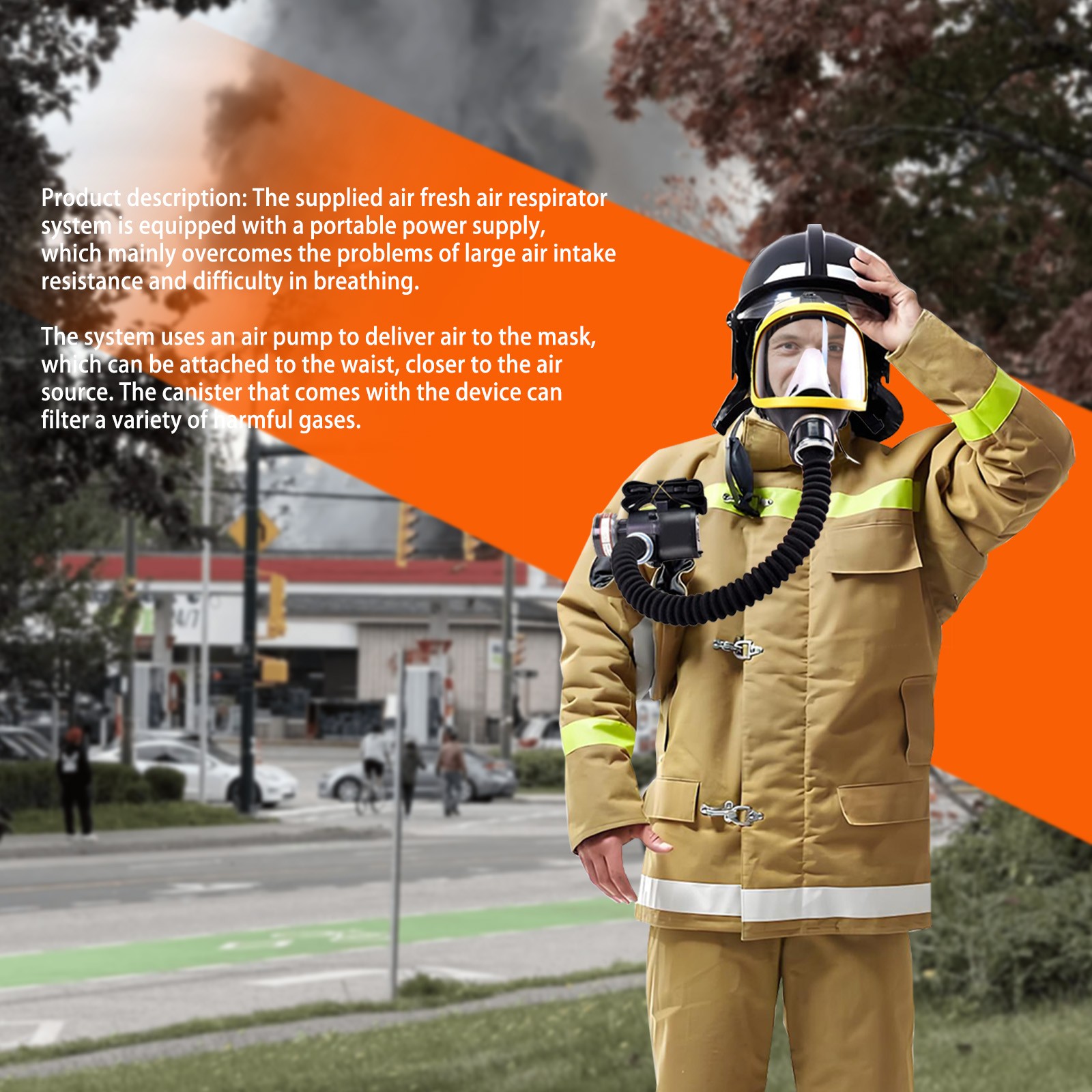Electric Full Face Gas Mask Constant Flow Respirator Supplied Air Fed System us