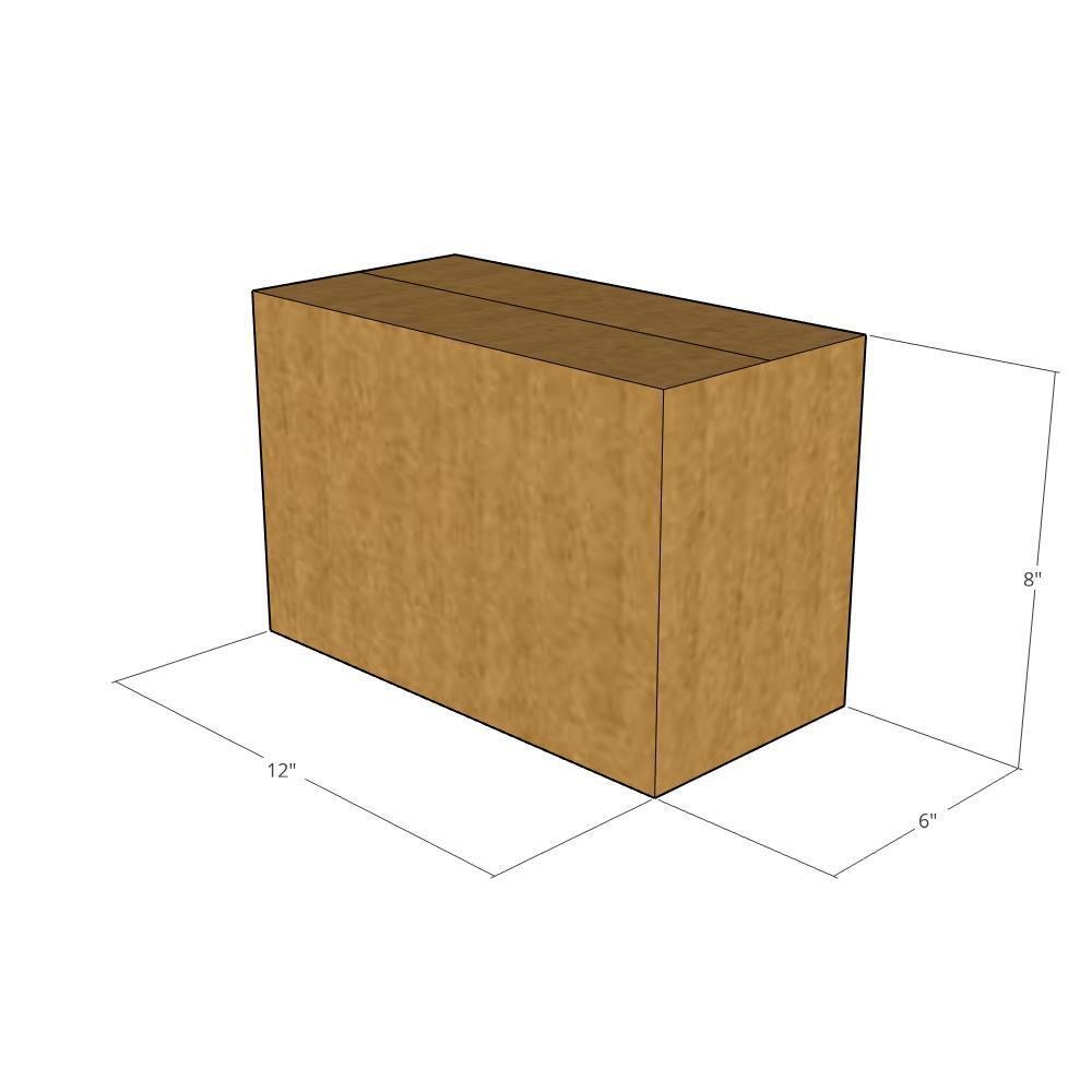 5 12x6x8 Kraft Brown Corrugated Shipping Boxes 32 ECT Single-Wall New
