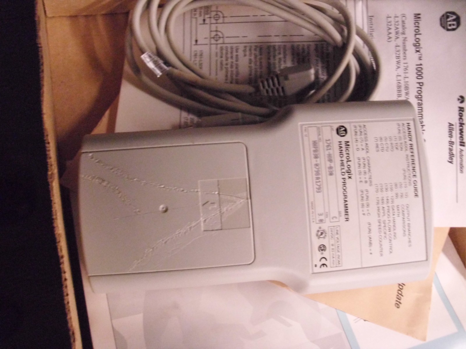 ALLEN BRADLEY 1761-HHP-B30 24VDC MICROLOGIX HAND-HELD PROGRAMMER With Cable