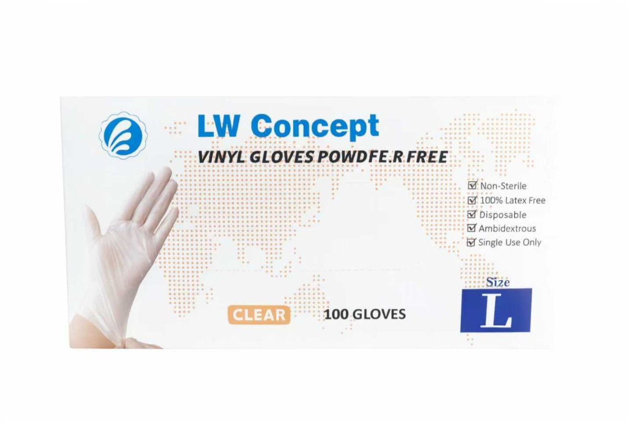 100pcs Clear Vinyl Gloves | Powder Free Latex Free | Food Safe for Cleaning