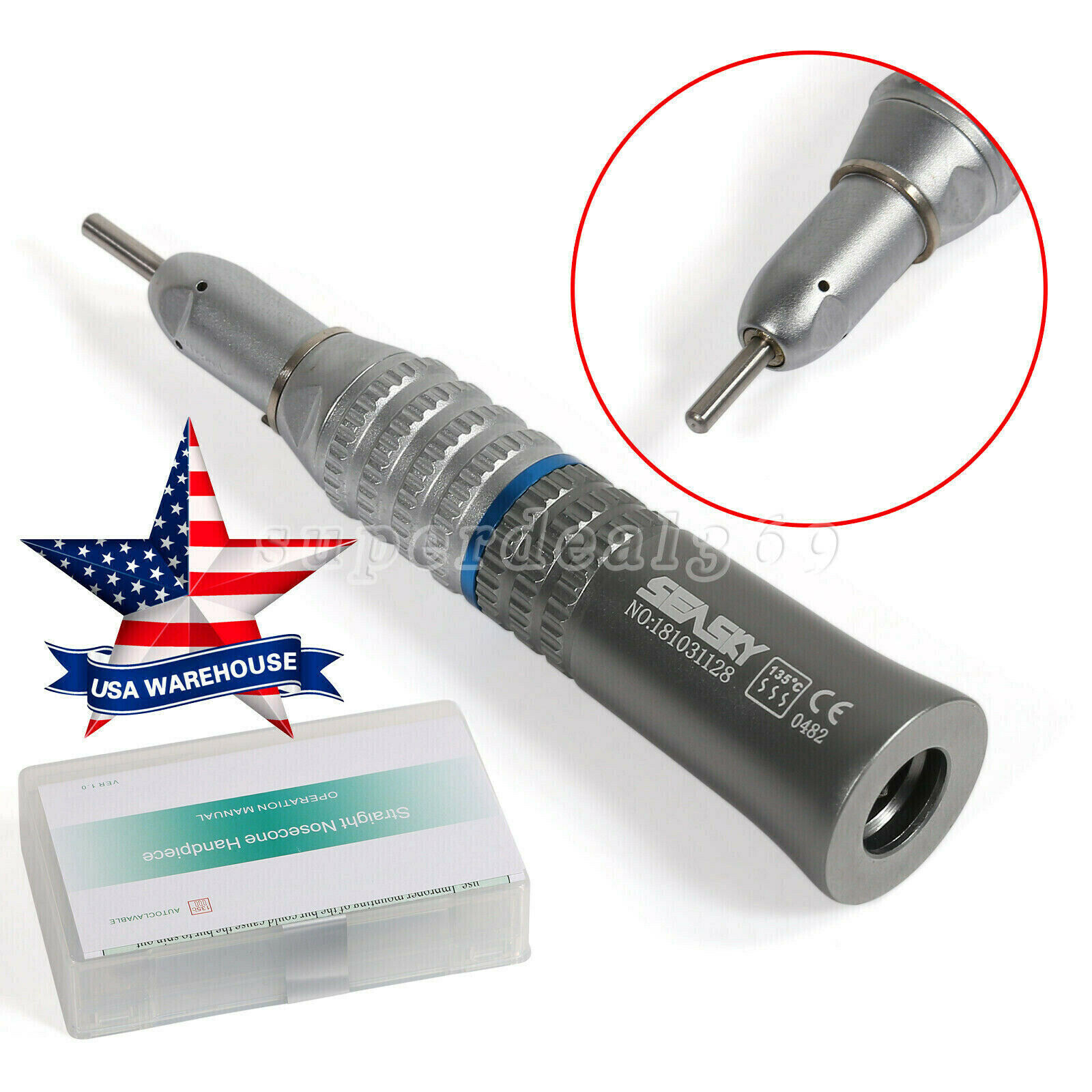 5x Dental Slow Low Speed Handpiece Straight Nose cone f/ NSK E-type Motor SEASKY