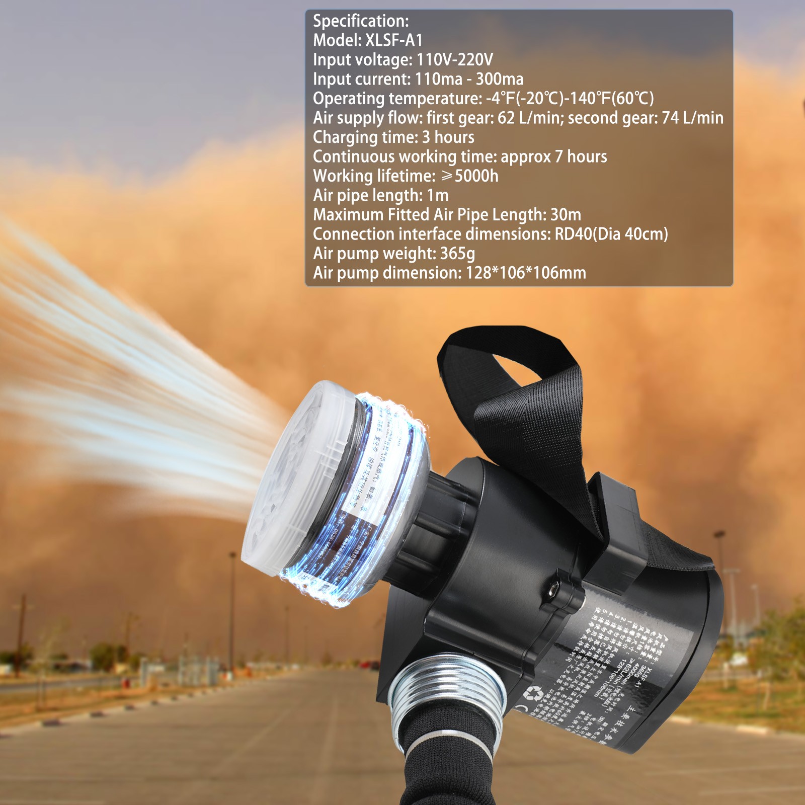 Electric Full Face Gas Mask Constant Flow Respirator Supplied Air Fed System us
