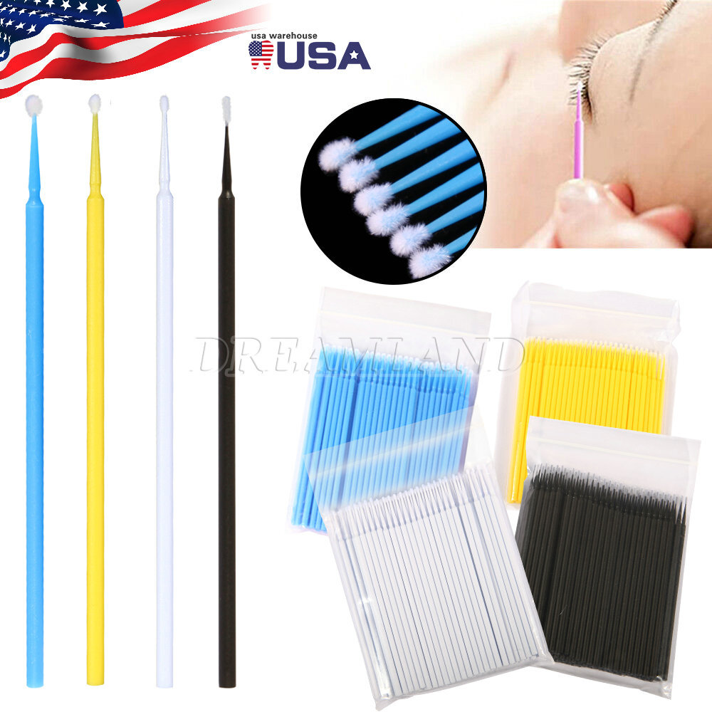 100-1000pcs Dental Micro Brush Disposable Eyelash Tooth Applicators