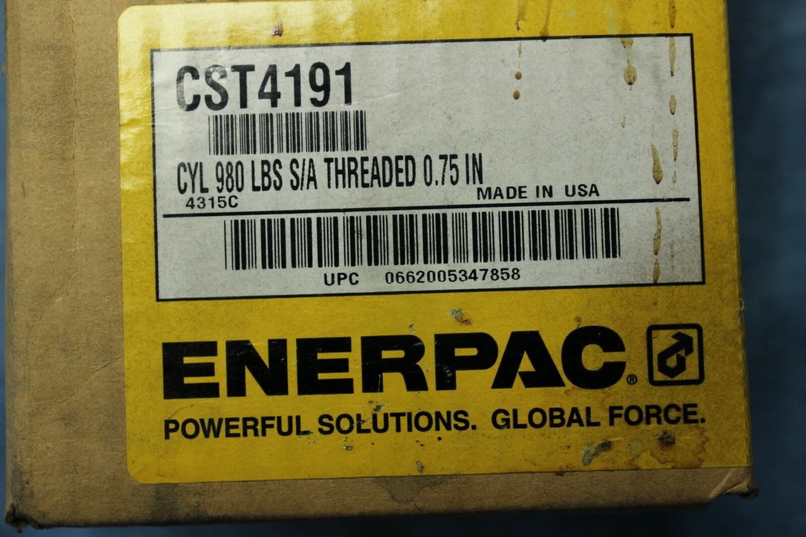 Enerpac CST4191 980 lb. S/A Threaded 0.75 in Enerpac Hydraulic Cylinder