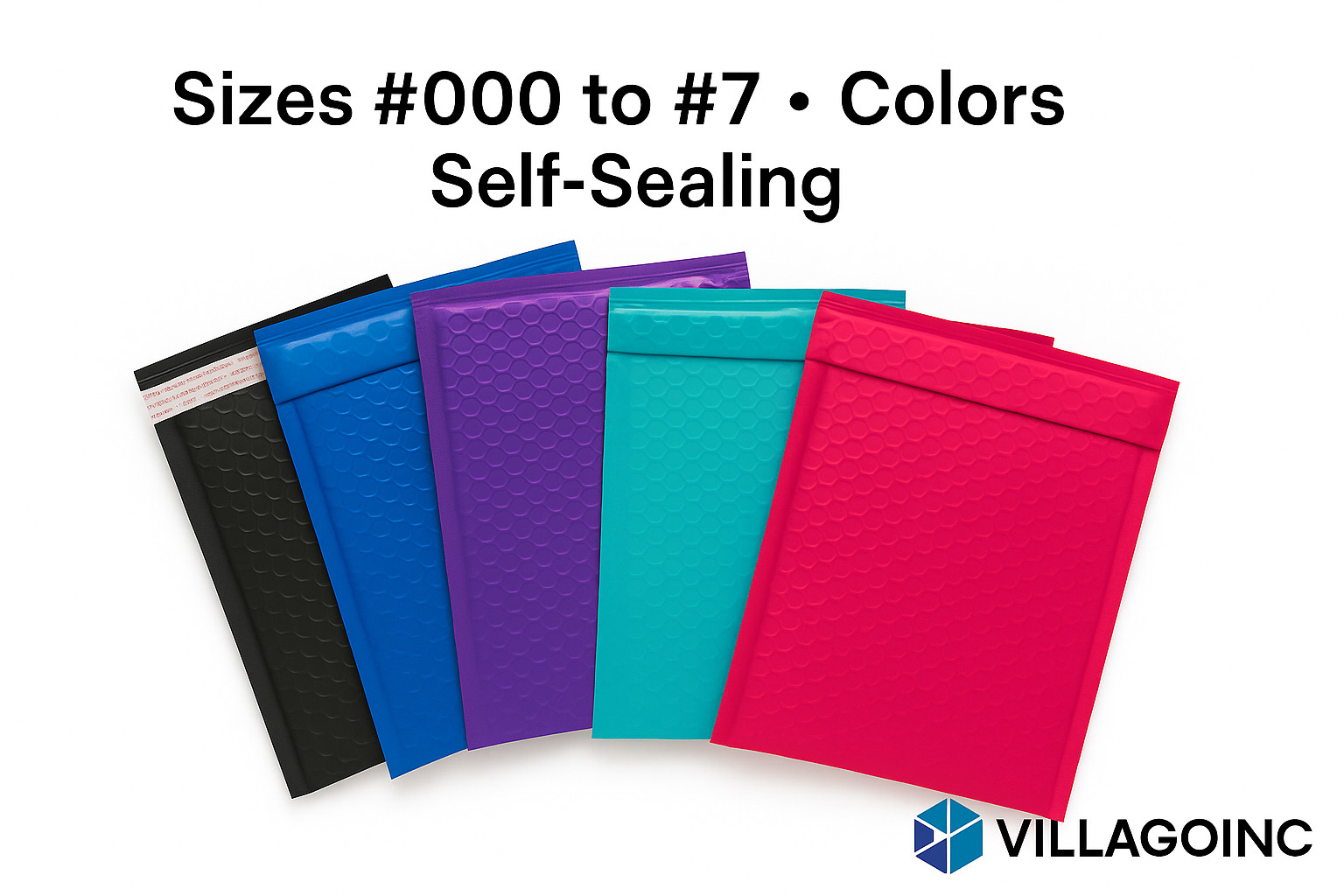 Colored Poly Bubble Mailers Padded Shipping Envelopes Self Seal #000-#5