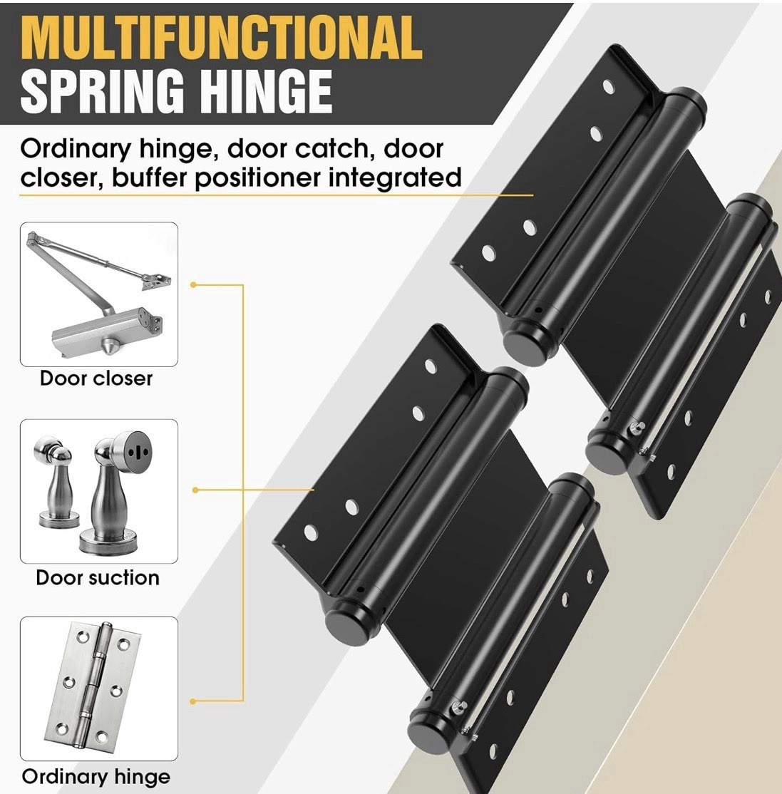 6″ Double Action Spring Hinge Black Cafe Salon Door Self Closing Hardware