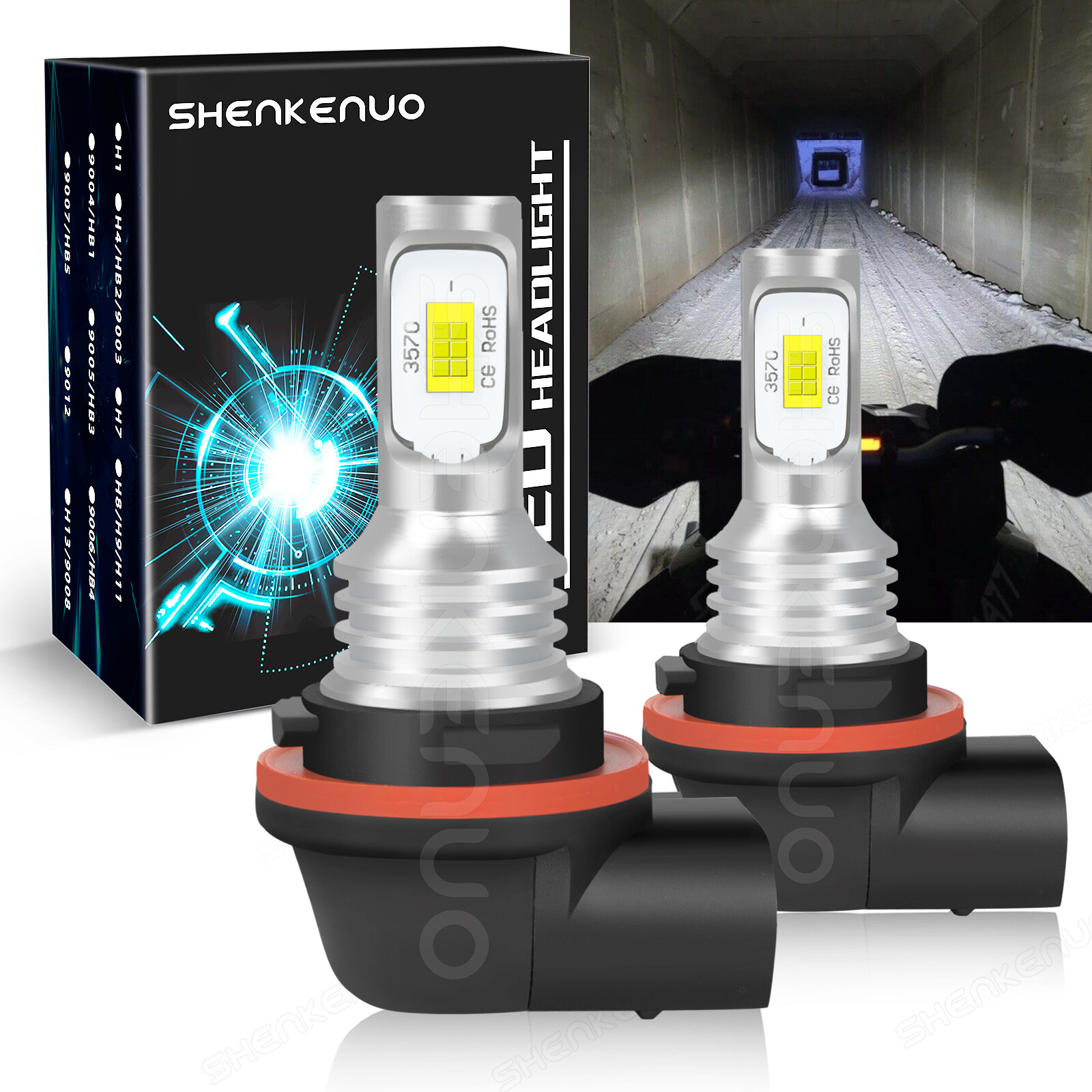 2x HEADLIGHT LED BULBS 6000K for POLARIS SPORTSMAN 400 450 500 550 570 600 700