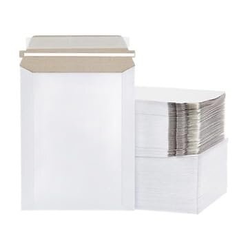 400 – 7×9 White Rigid Stay Flats Self-Seal Cardboard Envelope Mailers 7″x9″
