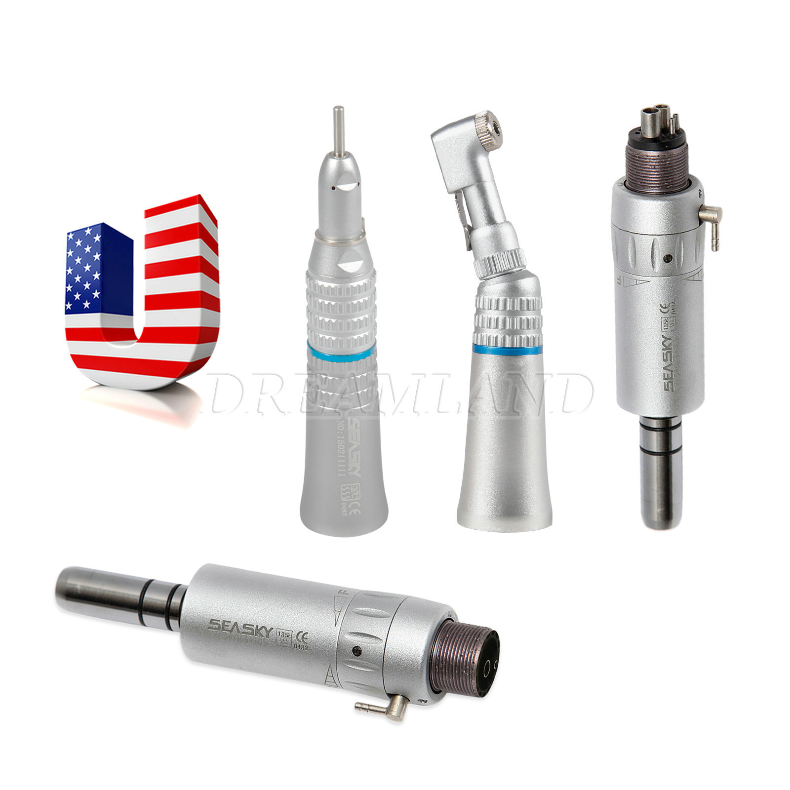 Dental Slow Low Speed Handpiece Contra Angle Straight Air Motor 2/4H Fit NSK YP4